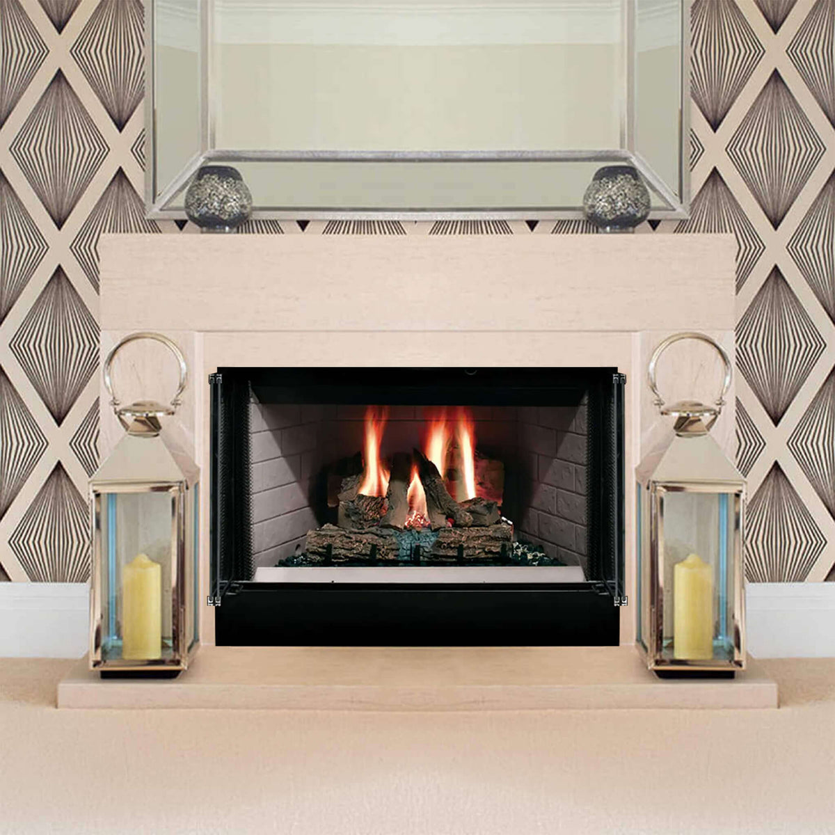 Majestic Sovereign 42-Inch Black Wood Burning Fireplace [SA42R/C]