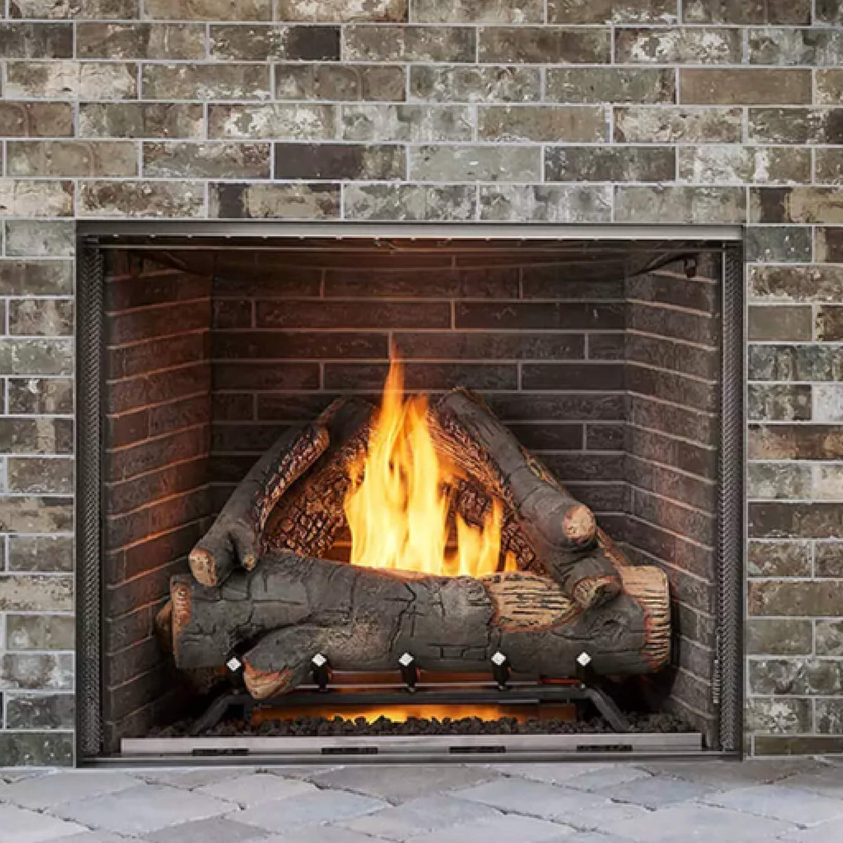Majestic Traditional Stacked Brick Courtyard Outdoor Gas Fireplace [ODCOUG-36/42SSL]