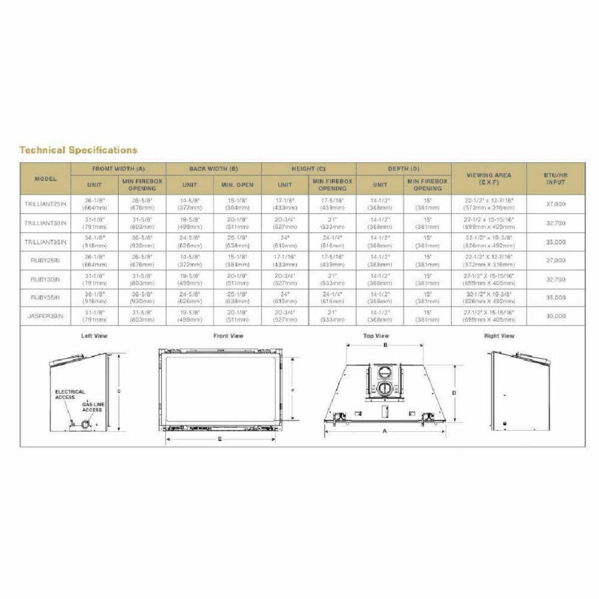 Majestic Trilliant 25-Inch Direct Vent Gas Fireplace Insert [TRILLIANT25IN]