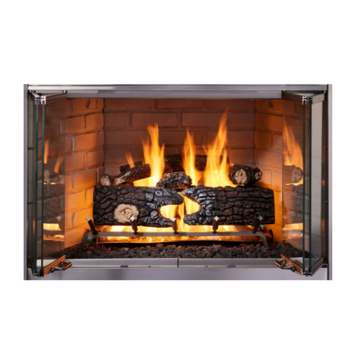 Majestic Villawood 42-Inch Traditional Refractory Outdoor Wood Burning Fireplace [ODVILLA-42T-B]
