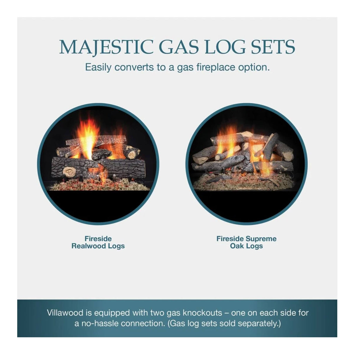Majestic Villawood 42-Inch Traditional Refractory Outdoor Wood Burning Fireplace [ODVILLA-42T-B]