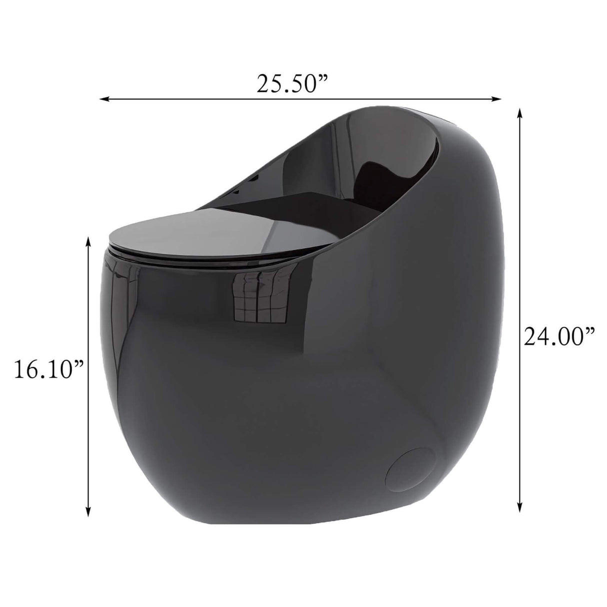 Nuvia Modern 1.28 GPF Single Flush 1-Piece Ceramic Egg-Shaped Toilet (SAK93341)