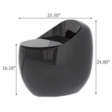 Nuvia Modern 1.28 GPF Single Flush 1-Piece Ceramic Egg-Shaped Toilet (SAK93341)