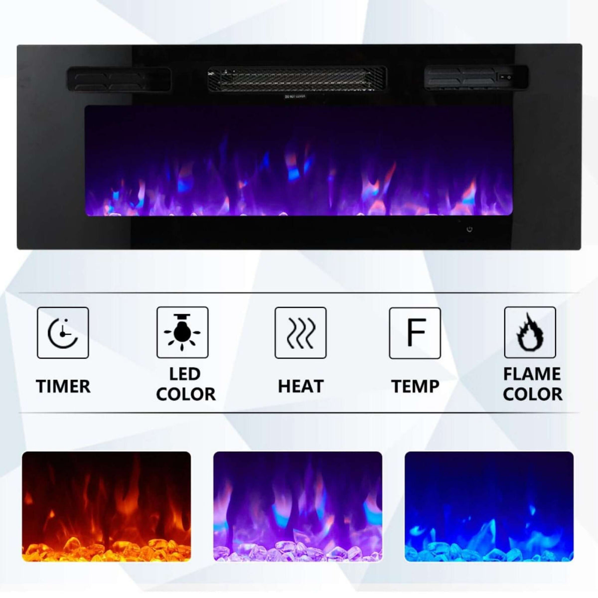 Modern Flames Ambiance 60-Inch Built-In Electric Fireplace With LED Flame Technology [AL60CLX2-G]