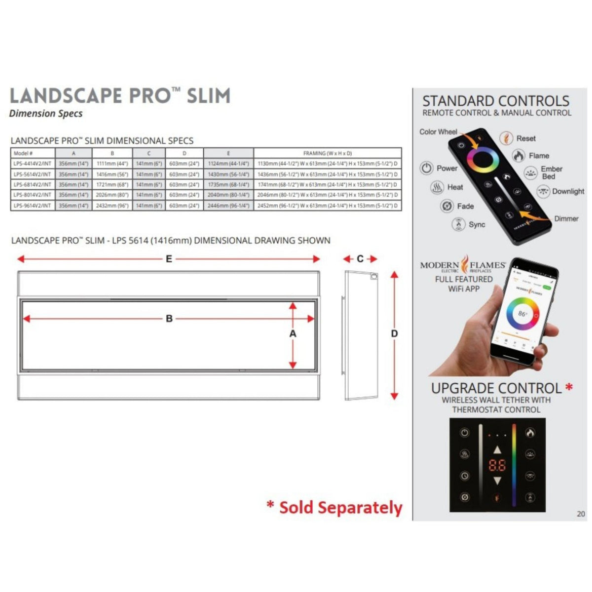 Modern Flames Landscape Pro Slim 44-Inch Built-In Linear Electric Fireplace [LPS-4414V2]