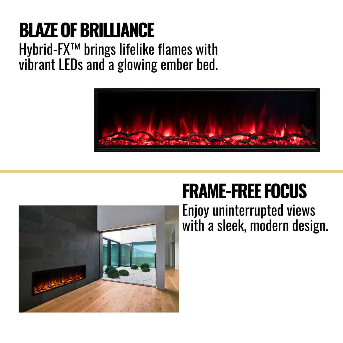 Modern Flames Landscape Pro Slim 56-Inch Built-In Electric Fireplace With Wifi Control [LPS-5614]