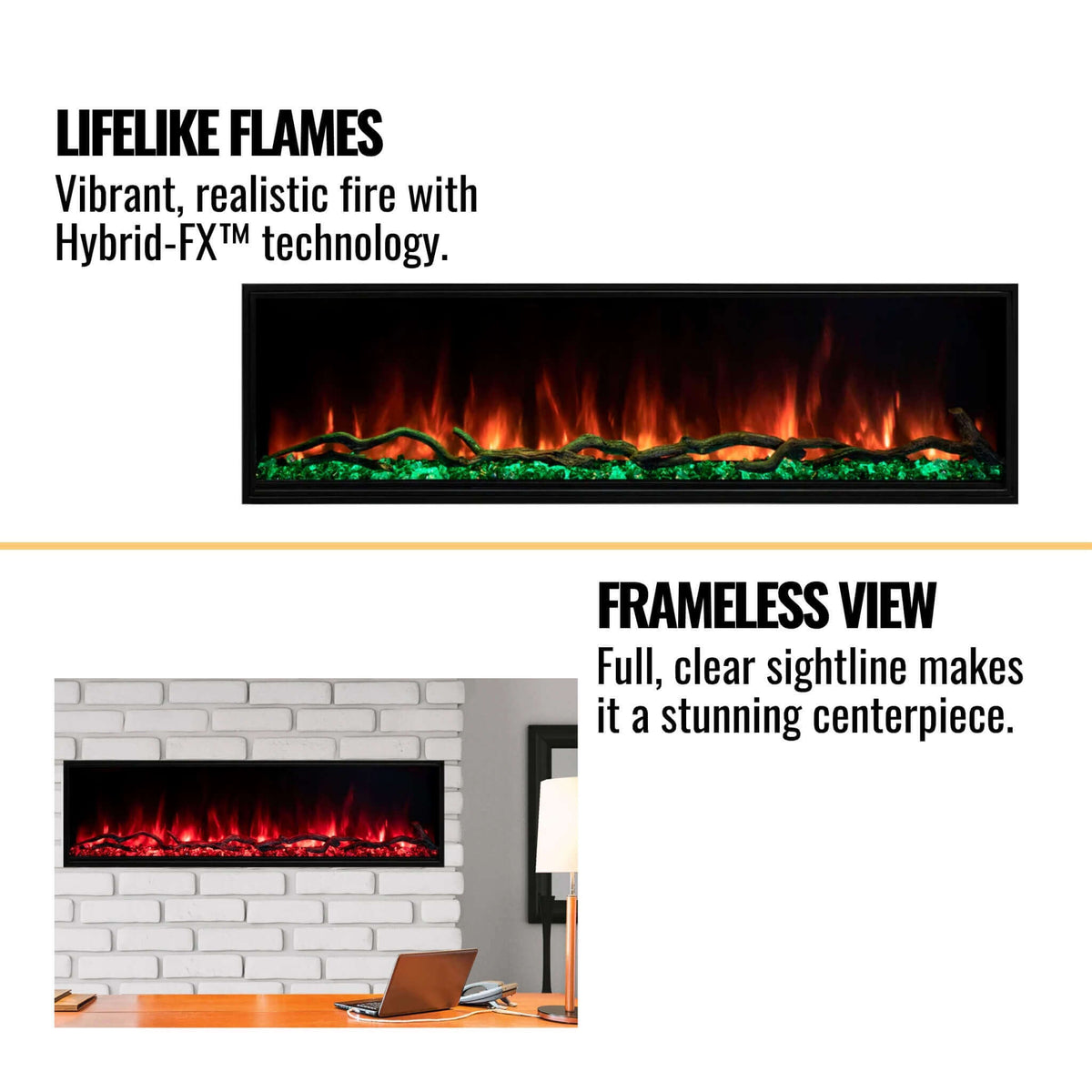 Modern Flames Landscape Pro Slim 56-Inch Built-In Linear Electric Fireplace [LPS-5614V2]