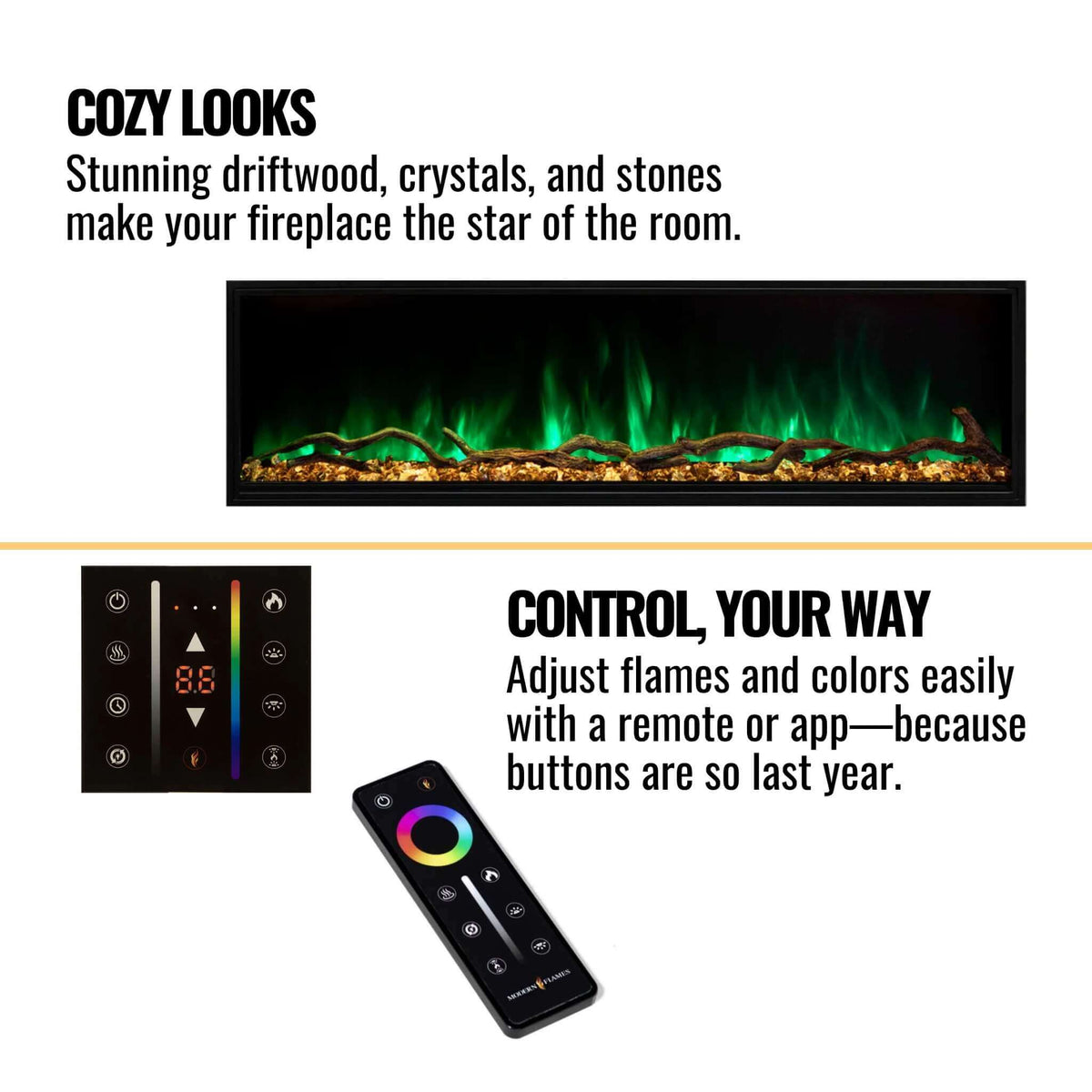 Modern Flames Landscape Pro Slim 68-Inch Built-In Linear Electric Fireplace [LPS-6814]