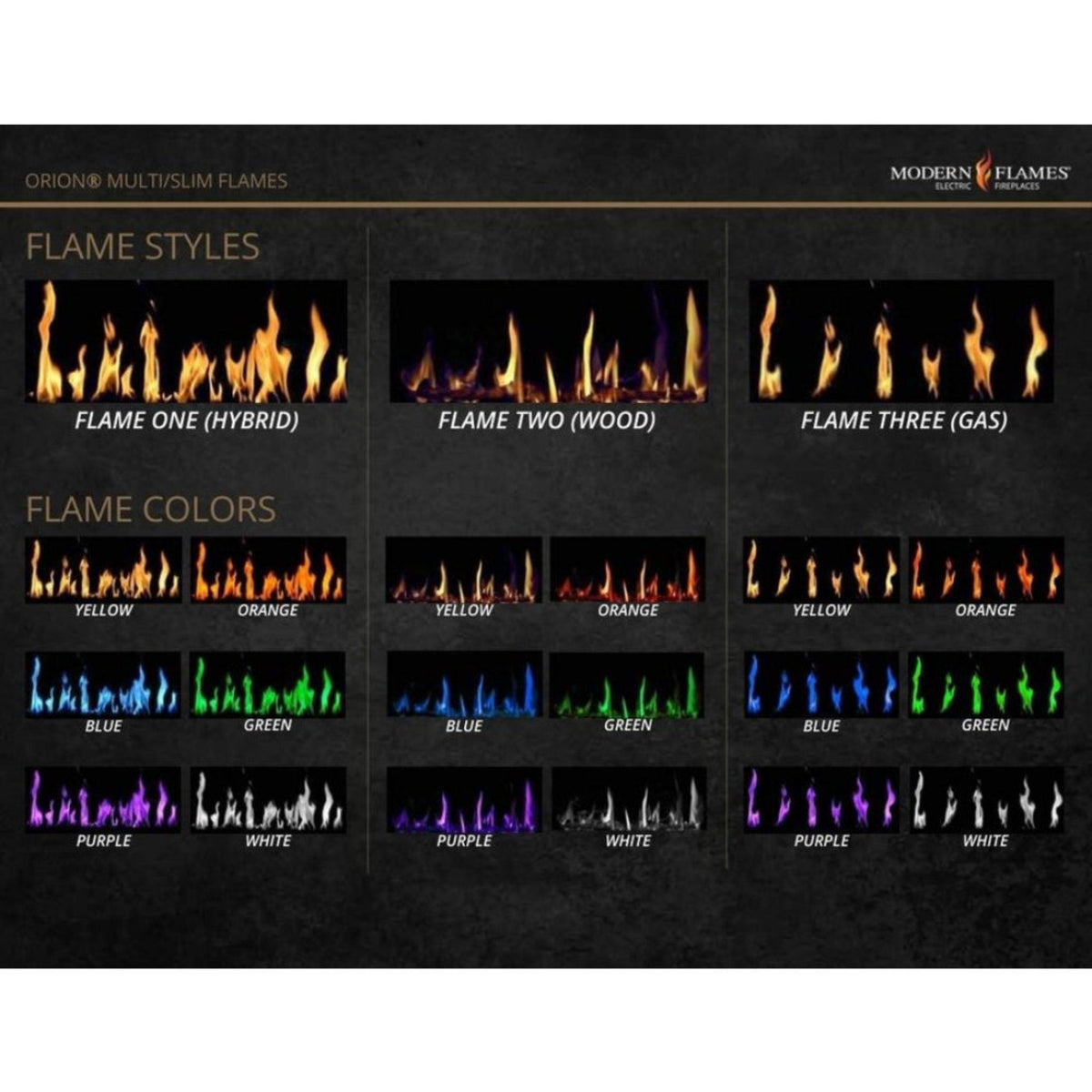 Modern Flames Orion Slim 100-Inch Heliovision Single-Sided Fireplace [OR100-SLIM]