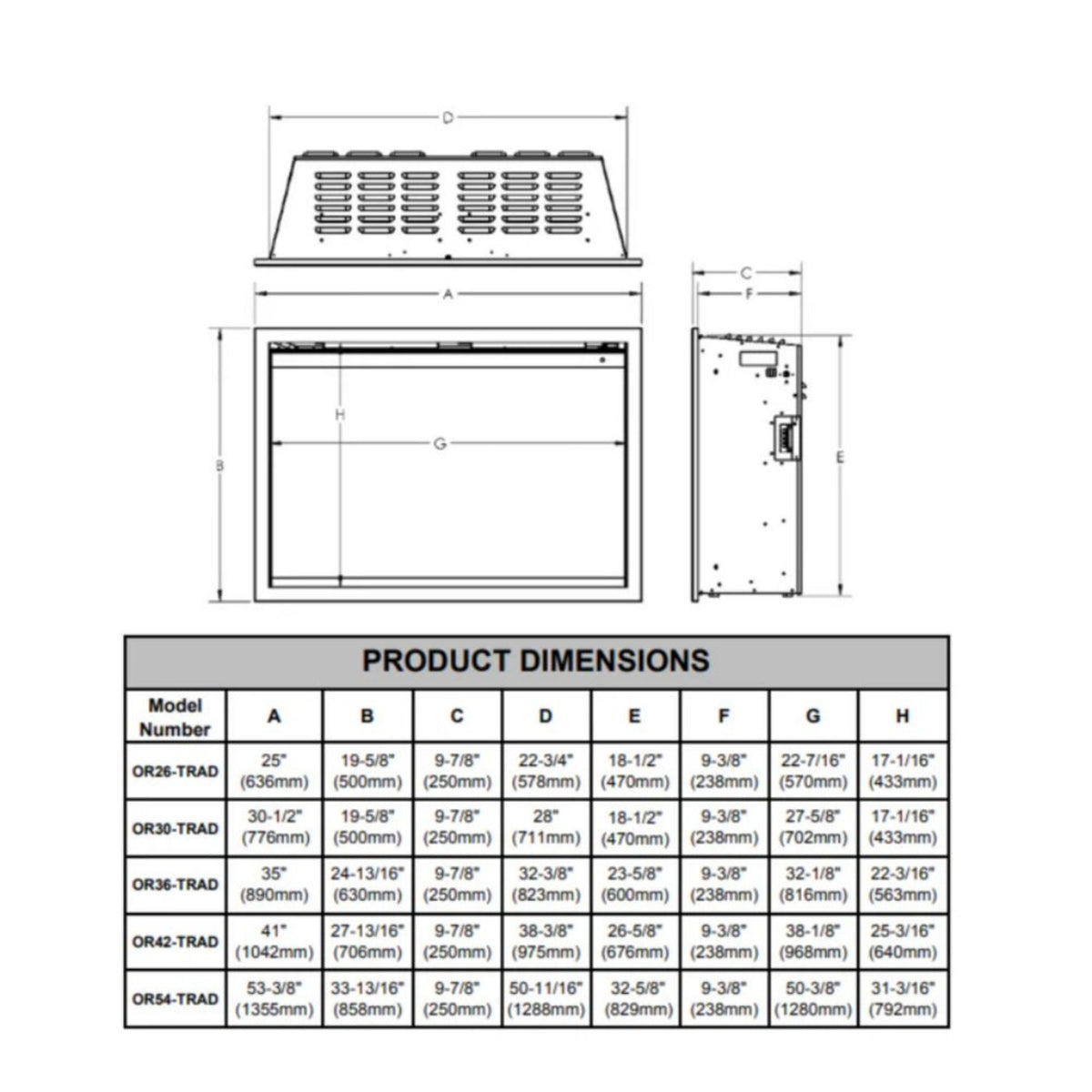 Modern Flames Orion Traditional 54-Inch Heliovision Electric Fireplace [OR54-TRAD]