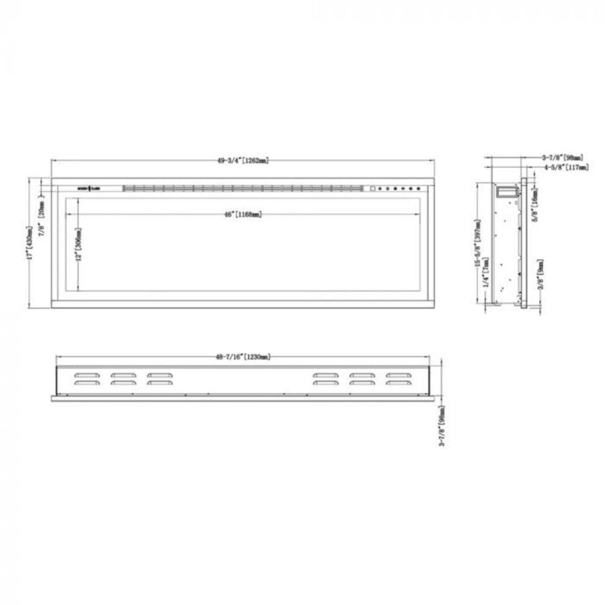 Modern Flames Spectrum Slimline 50-Inch Wall Mount Linear Electric Fireplace [SPS-50B]