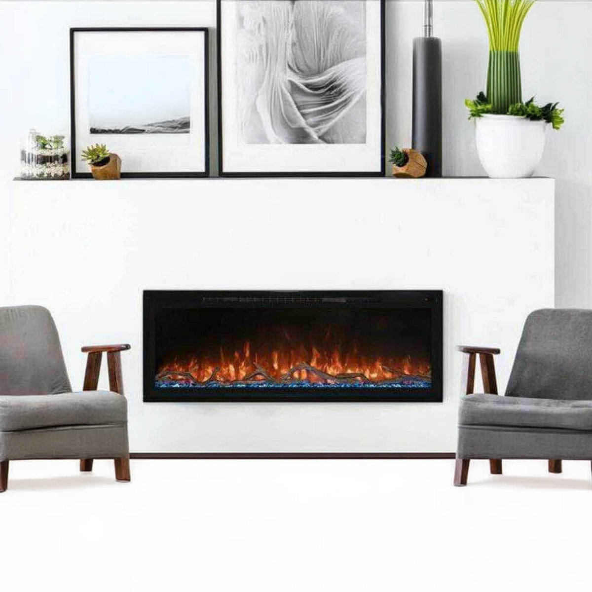 Modern Flames Spectrum Slimline 60-Inch Built-In Linear Electric Fireplace [SPS-60B]