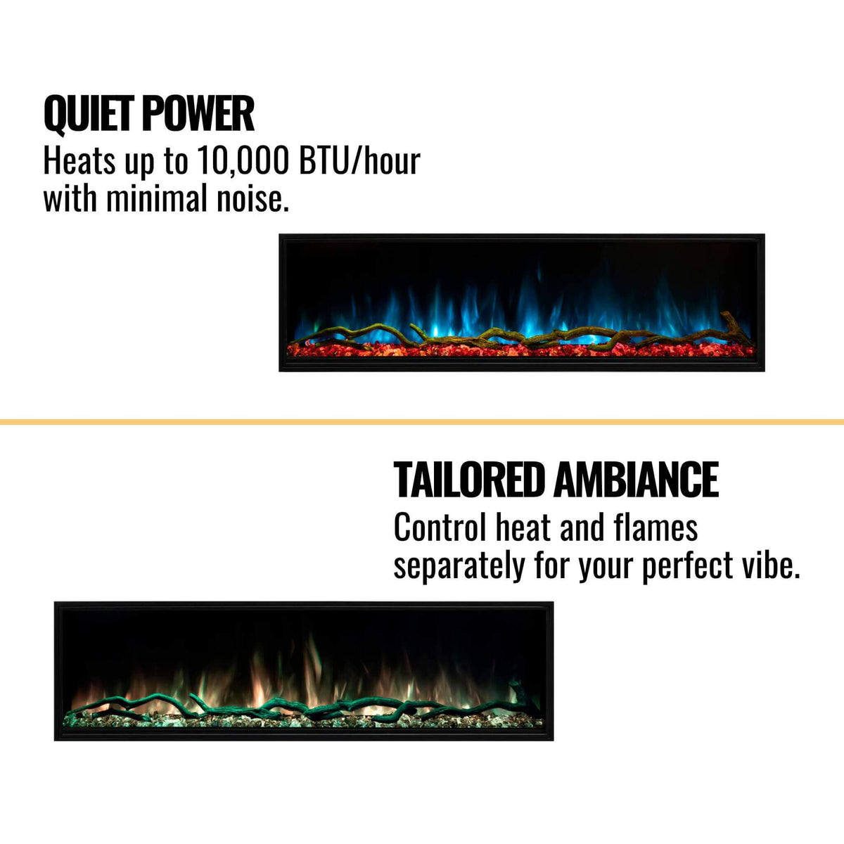 Modern Flames Landscape Pro Multi 56-Inch Linear Multi-Sided Electric Fireplace With Hybrid Flame Technology [LPM-5616V2]