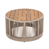 Alora Modern Rustic Coffee Table & Side Table With Woven Rope Design (SAK56739)