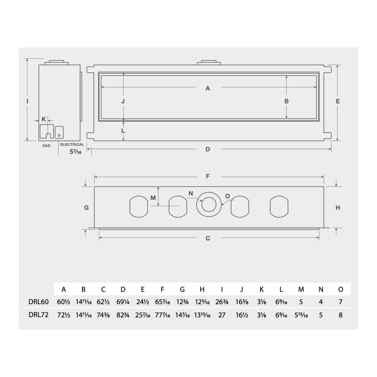 Montigo DelRay Full Load Direct Vent Linear Natural Gas Fireplace With Remote Controlled Fans [DRL36/48/7213NI-2]