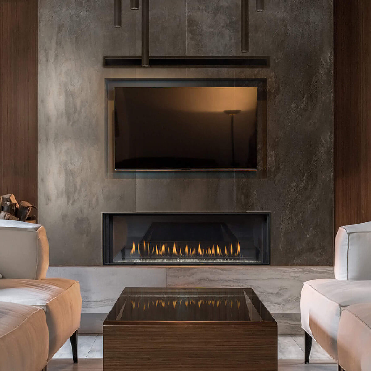 Montigo Distinction 48-Inch Single Sided Linear Direct Vent Natural Gas Fireplace [D4815NI-2]