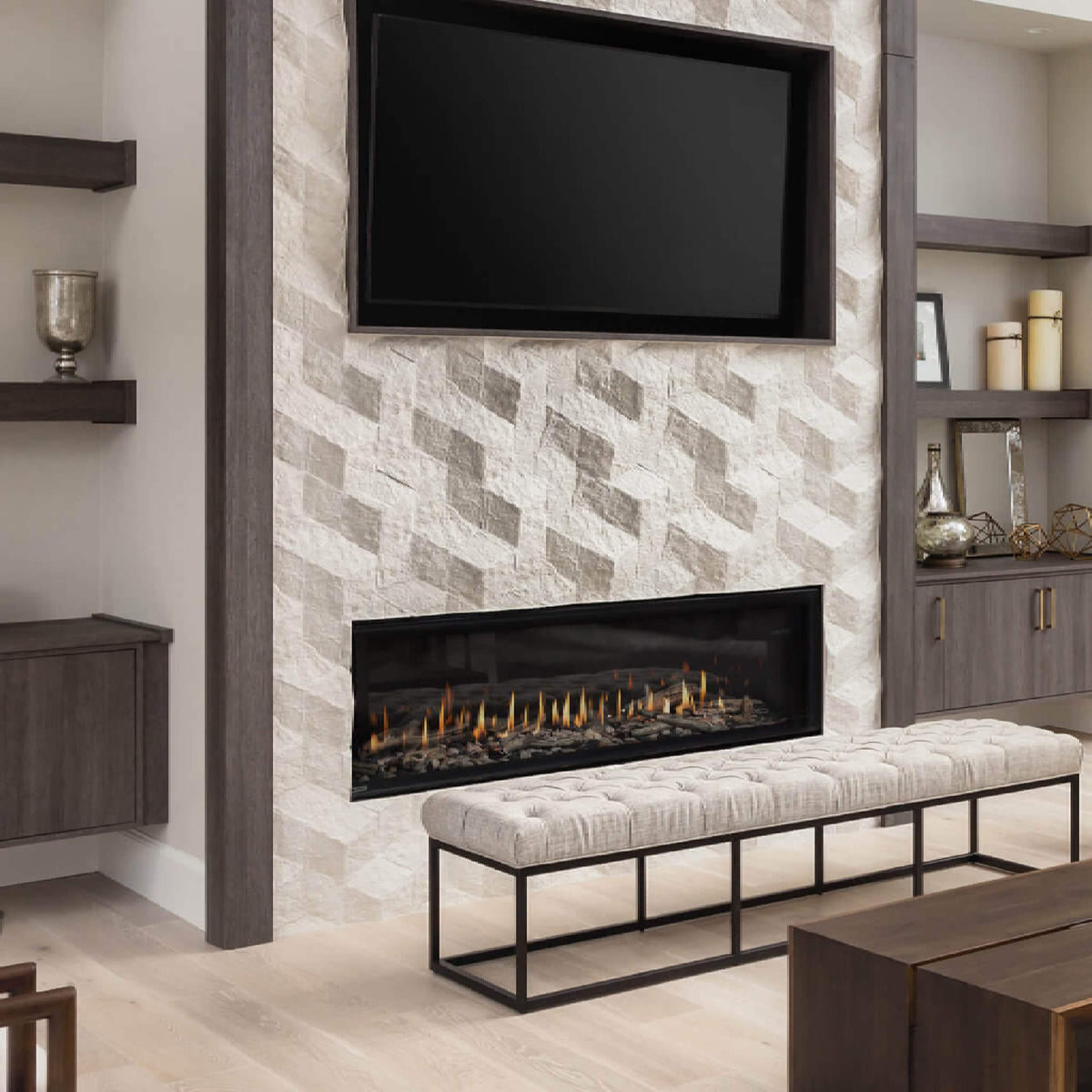 Montigo Distinction 63" Single Sided Linear Direct Vent Natural Gas Fireplace [D6315NI-2]