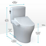 [MW4363074CEMFGN#01] TOTO Aquia IV Cube Elongated Dual Flush Toilet With Washlet C2 Bidet Seat And Left Hand Lever