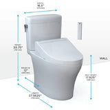 [MW4363084CEMFGN#01] TOTO Aquia IV Cube Washlet C5 With 0.9 GPF And 1.28 GPF Elongated Dual Flush Bidet Toilet