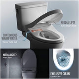 [MW4364736CEMFGN#01] TOTO Aquia IV Cube 1.28 GPF And 0.9 GPF Dynamax Tornado Flush Toilet With Washlet S7A Bidet Seat