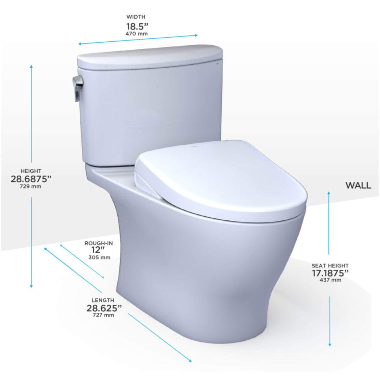 [MW4424726CEFG#01] TOTO Nexus 1.28 GPF Elongated Chair Height Toilet With Washlet S7