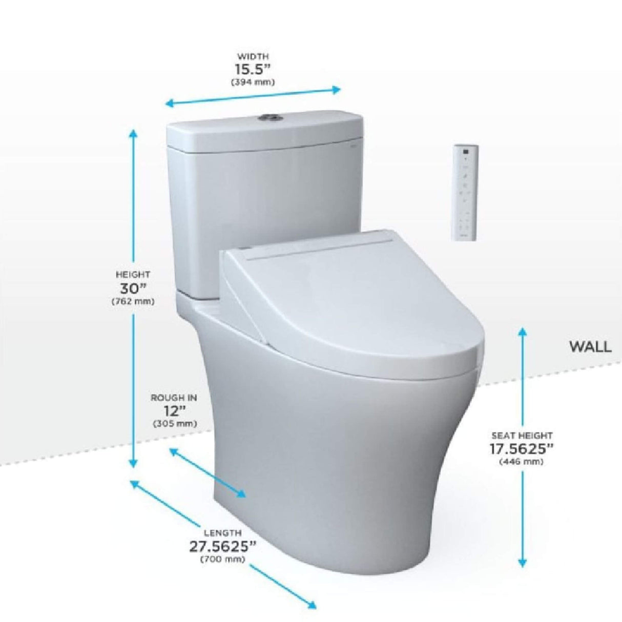 [MW4463084CEMFGN#01] TOTO Aquia IV 1.28 GPF And 0.9 GPF Universal Height Elongated Bidet Seat Toilet