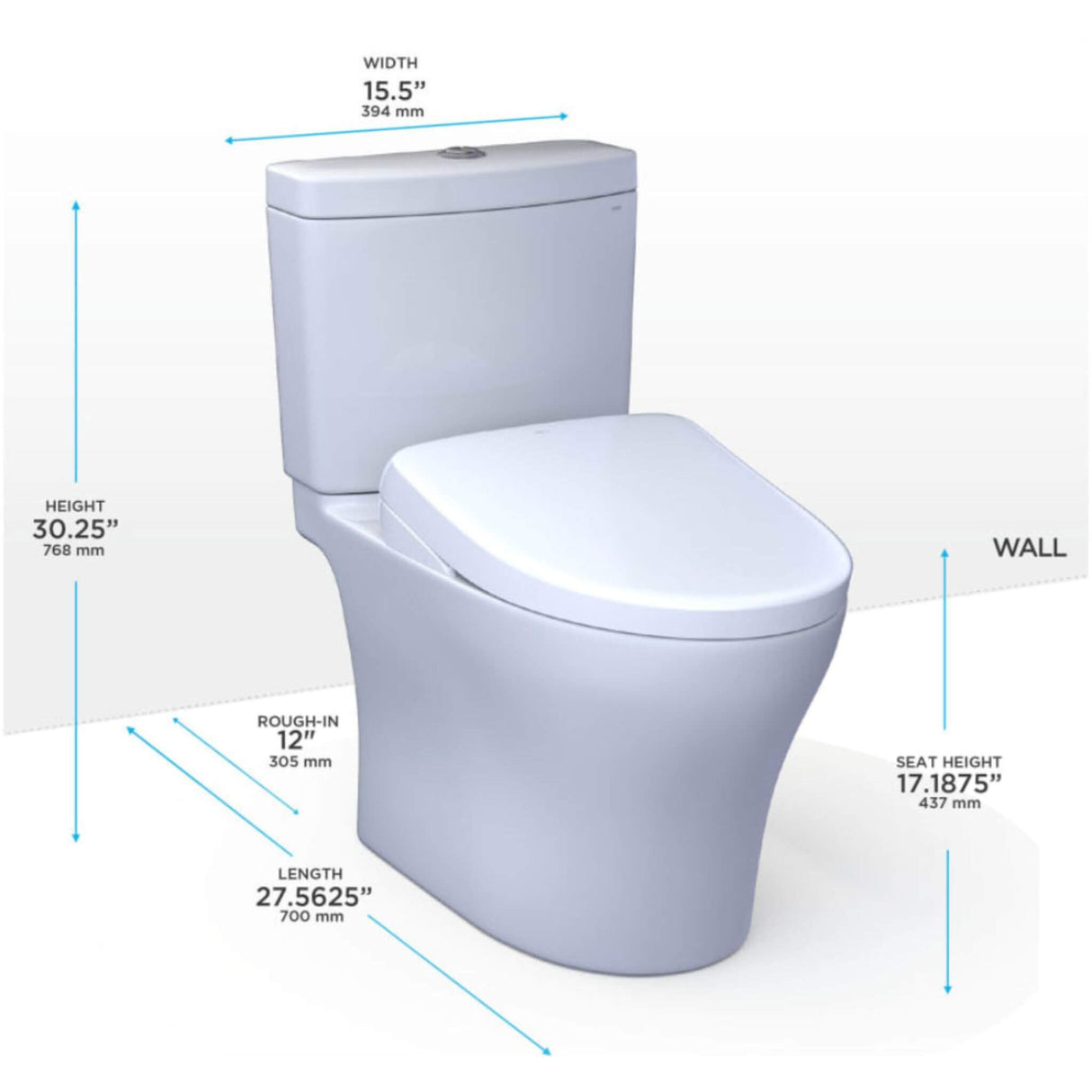 [MW4464726CEMFGN#01] TOTO Aquia IV Dual Flush Elongated Universal Height Toilet With Washlet S7 Bidet Seat