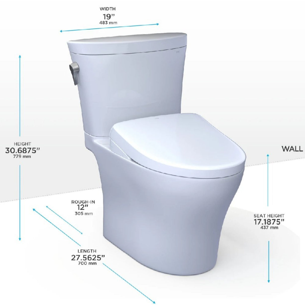 [MW4484736CEMFGN#01] TOTO Aquia IV Arc Dual Flush Universal Height Toilet With S7A Auto Open Bidet Seat