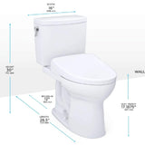[MW4544726CUFG#01] TOTO Drake II 1 GPF Elongated Chair Height Toilet With Washlet S7A Bidet Seat