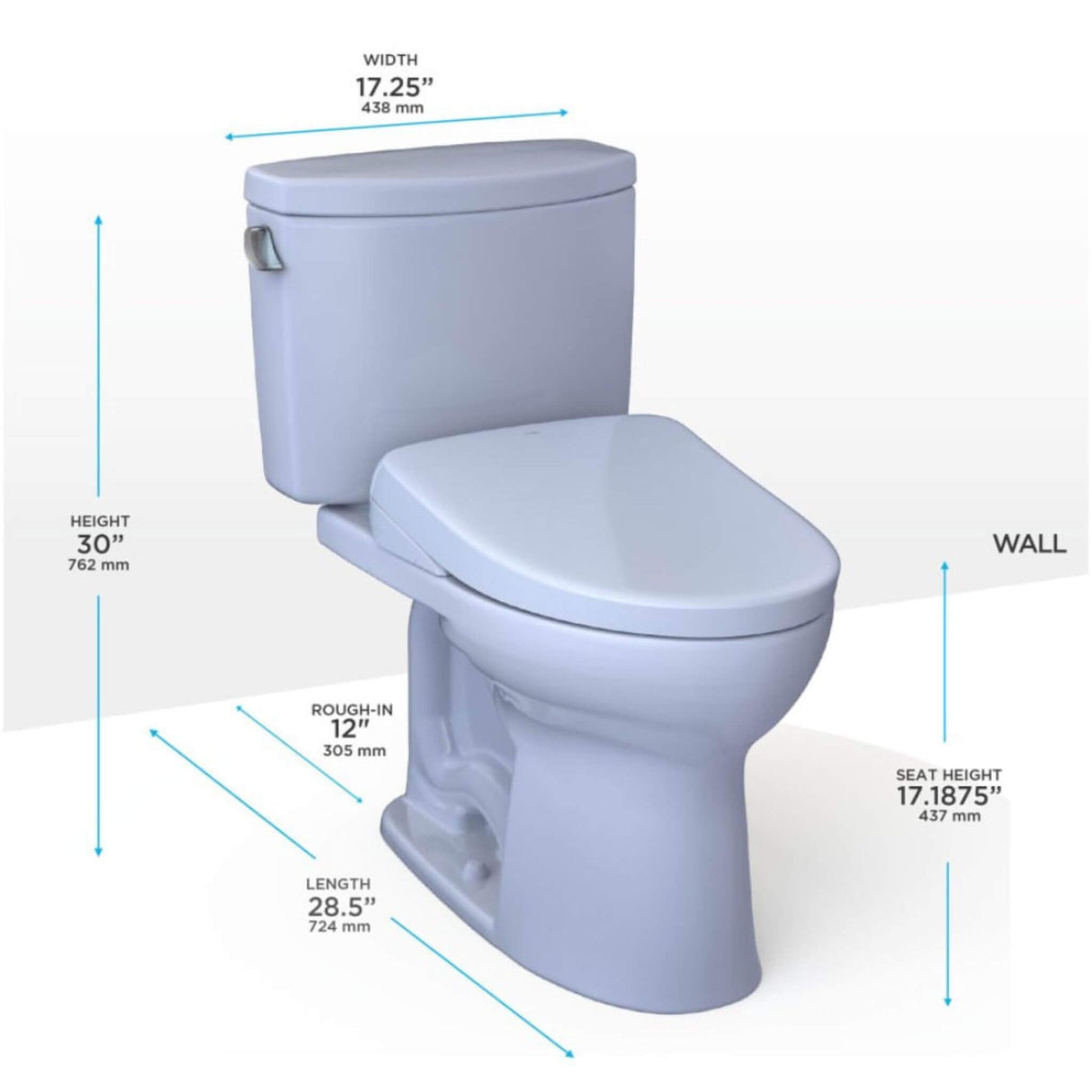 [MW4544736CEFG#01] TOTO Drake II 1.28 GPF Chair Height Toilet With S7A Tornado Flush And Night Light