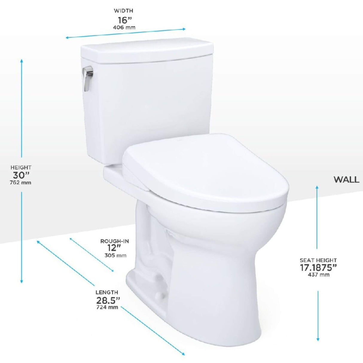 [MW4544736CUFG#01] TOTO Drake II Washlet S7A With 1.0 GPF Elongated Bidet Toilet