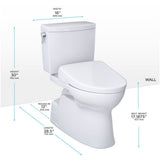 [MW4744736CUFG#01] TOTO Vespin II 1 GPF Elongated Chair Height Toilet With Washlet S7A Auto Open Bidet Seat