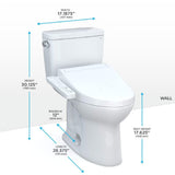 [MW7763074CEFG#01] TOTO Drake Washlet C2 And 1.28 GPF Left Hand Lever With Elongated Universal Height Bidet Toilet