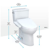 [MW7763074CEG#01] TOTO Drake 1.28 GPF Two Piece Elongated With Left Hand Lever And Washlet C2 Bidet Seat