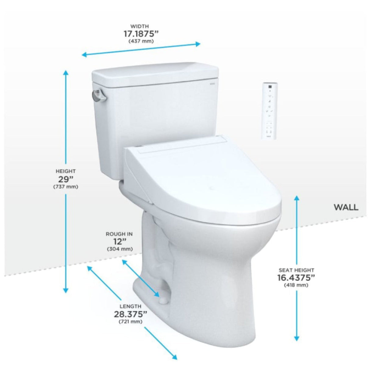 [MW7763084CEG#01] TOTO Drake 1.28 GPF Washlet Elongated Toilet With C5 Bidet Seat