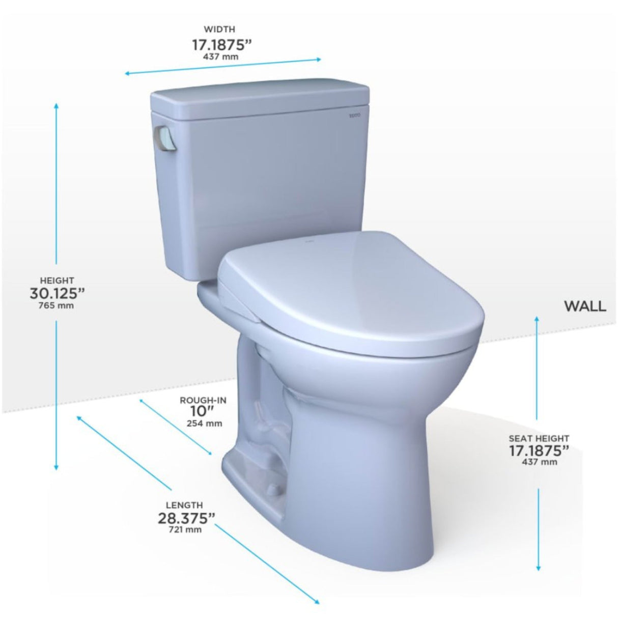 [MW7764726CEFG.10#01] TOTO Drake 1.28 GPF Universal Height Toilet With Washlet S7 Bidet Seat And 10" Rough-In