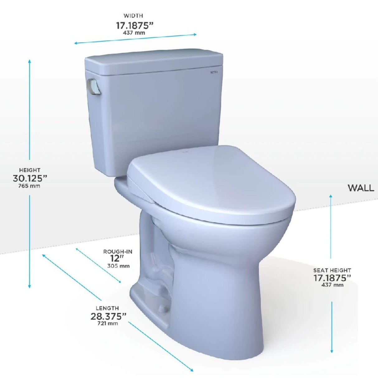 [MW7764726CSFGA#01] TOTO Drake 1.6 GPF Elongated Chair Height Ewater Toilet With Washlet S7A Auto Flush