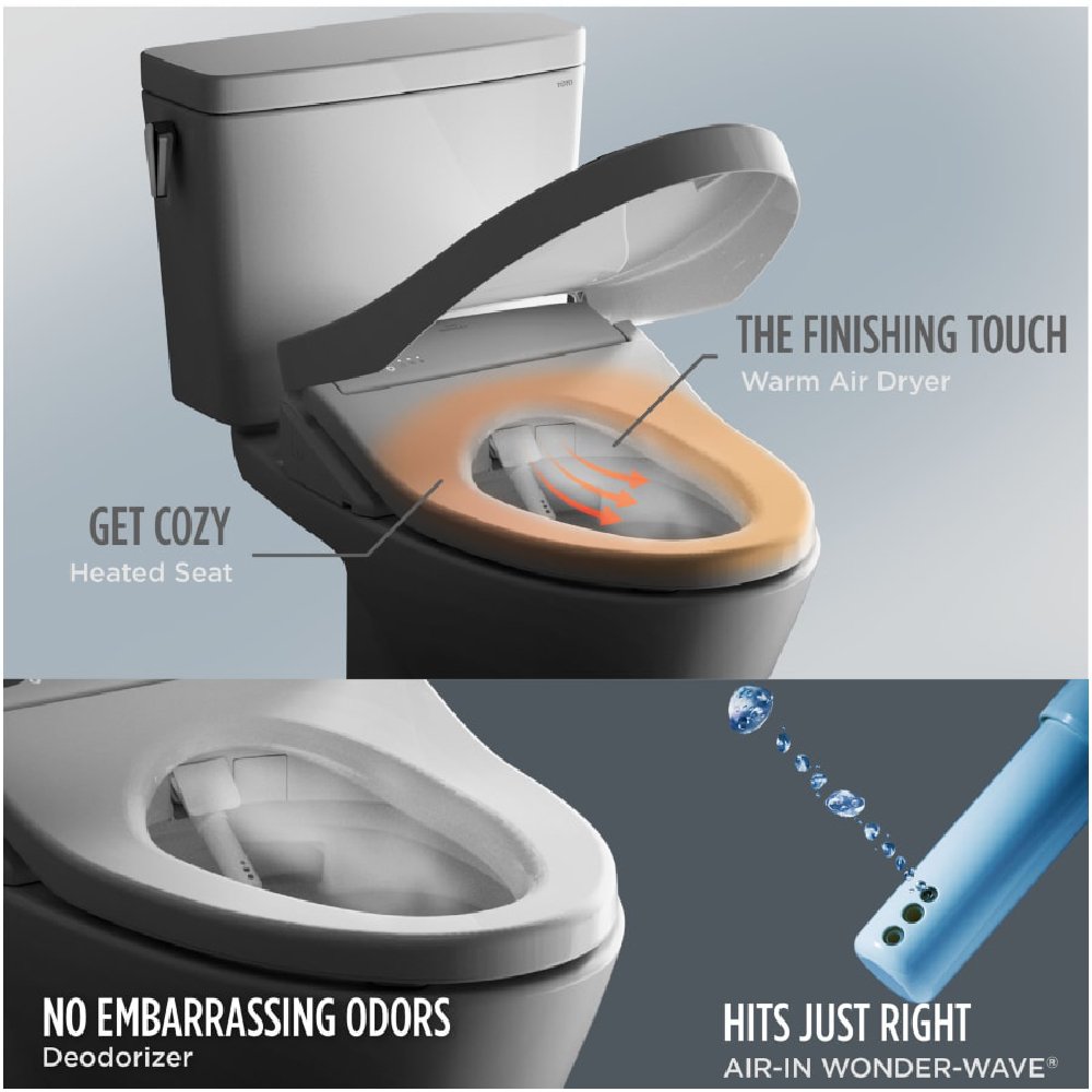 [MW7764736CSFGA.10#01] TOTO Drake 1.6 GPF Universal Height Toilet With Washlet S7A Auto Open Bidet Seat