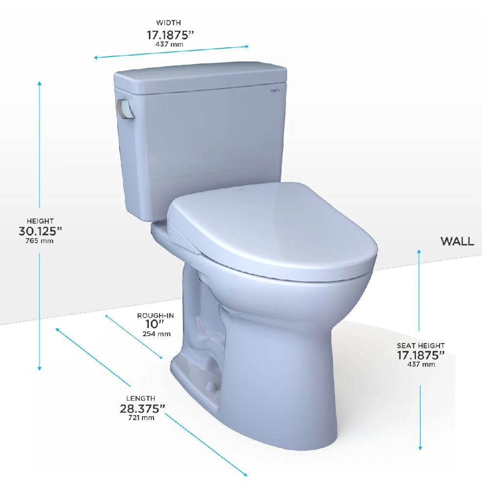 [MW7764736CSFGA.10#01] TOTO Drake 1.6 GPF Universal Height Toilet With Washlet S7A Auto Open Bidet Seat
