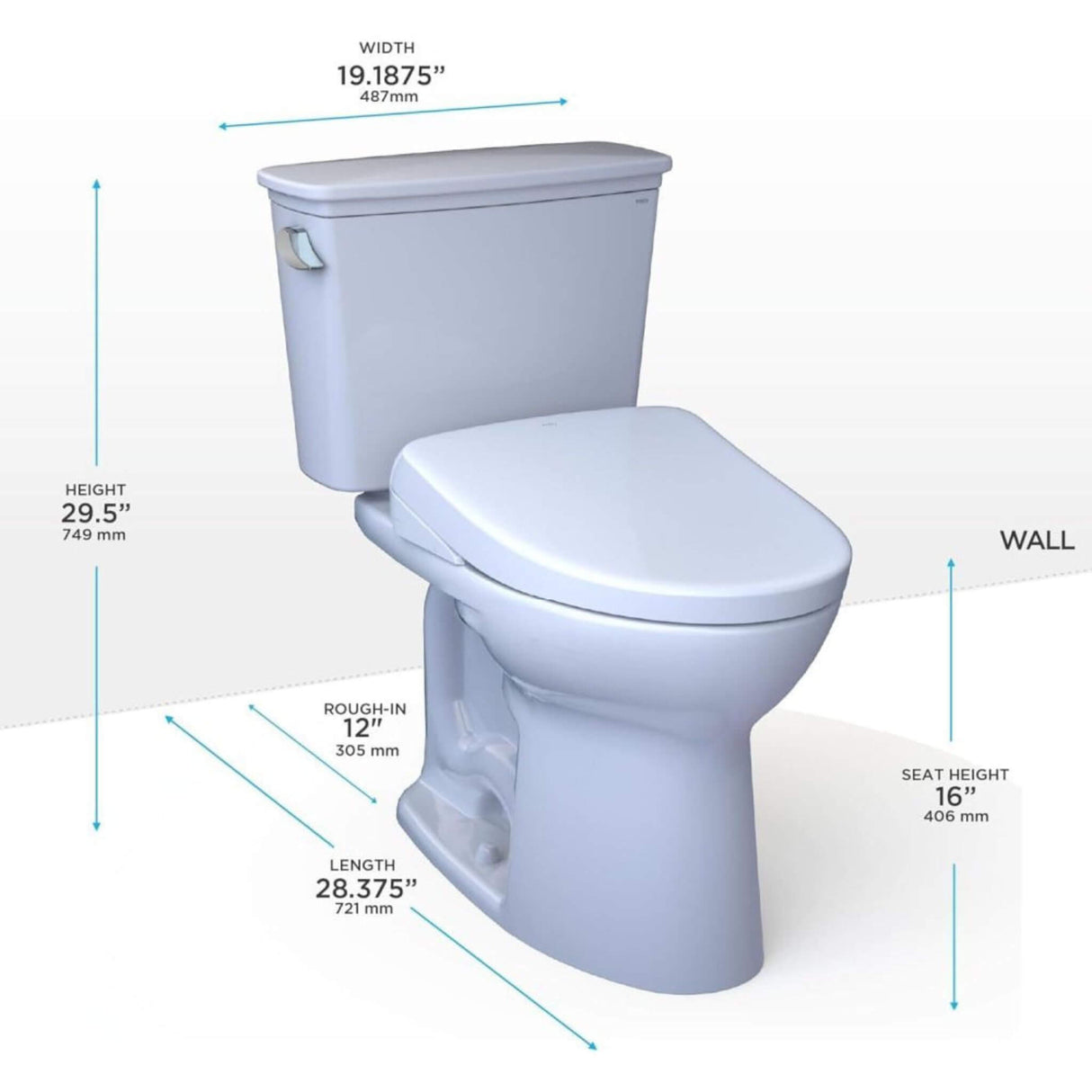[MW7864726CEG#01] TOTO Drake 1.28 GPF Tornado Flush Washlet Toilet With S7 Bidet Seat