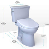 [MW7864736CEFG.10#01] TOTO Drake Washlet S7A Open Bidet Seat And 1.28 GPF Universal Height Toilet With Warm Air Dryer