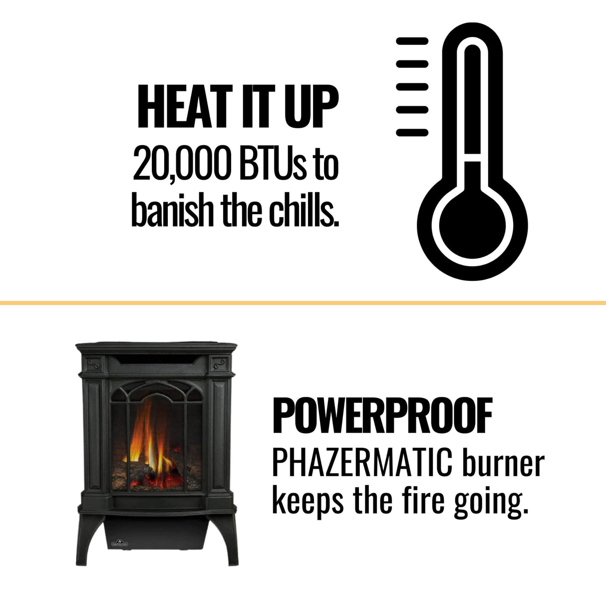 Napoleon Arlington 20 19-Inch Cast Iron Millivolt Ignition Natural Gas Stove [GDS20NSB]
