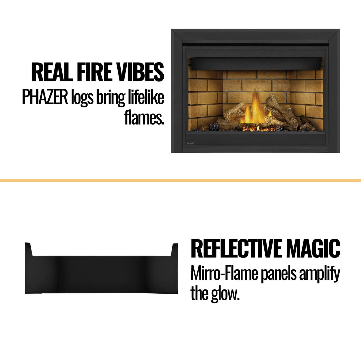 Napoleon Ascent 46-Inch Direct Vent Millivolt Ignition Natural Gas Fireplace With Back-Up Control System [B46NTR]