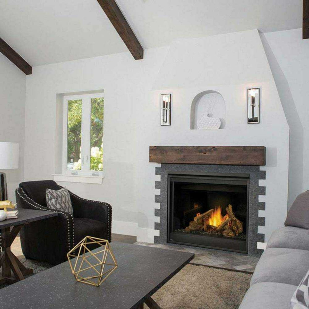 Napoleon Ascent 46-Inch Direct Vent Millivolt Ignition Natural Gas Fireplace With Back-Up Control System [B46NTR]