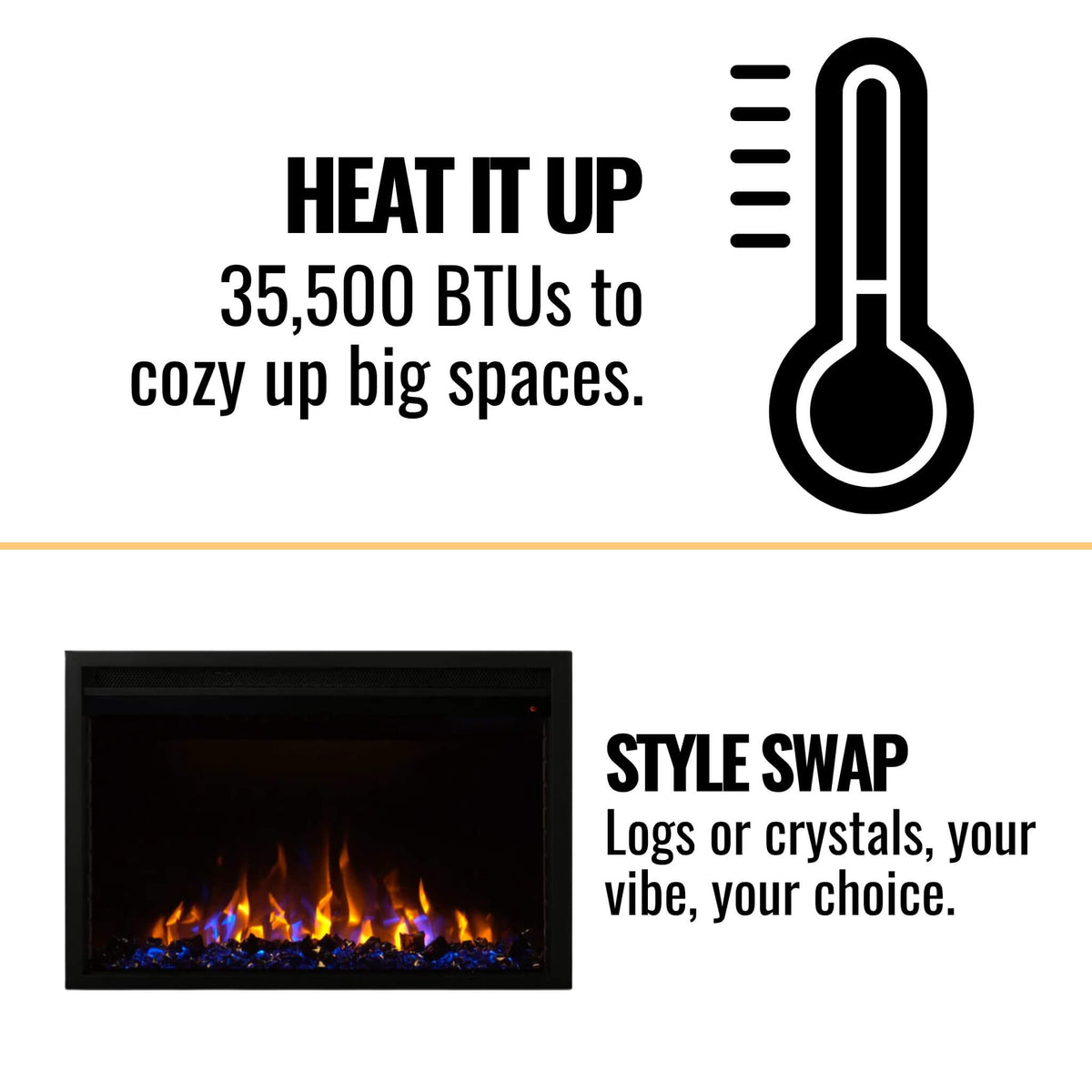 Napoleon Cineview Self-Trimming Electric Fireplace Insert, 30" [NEFB30H]