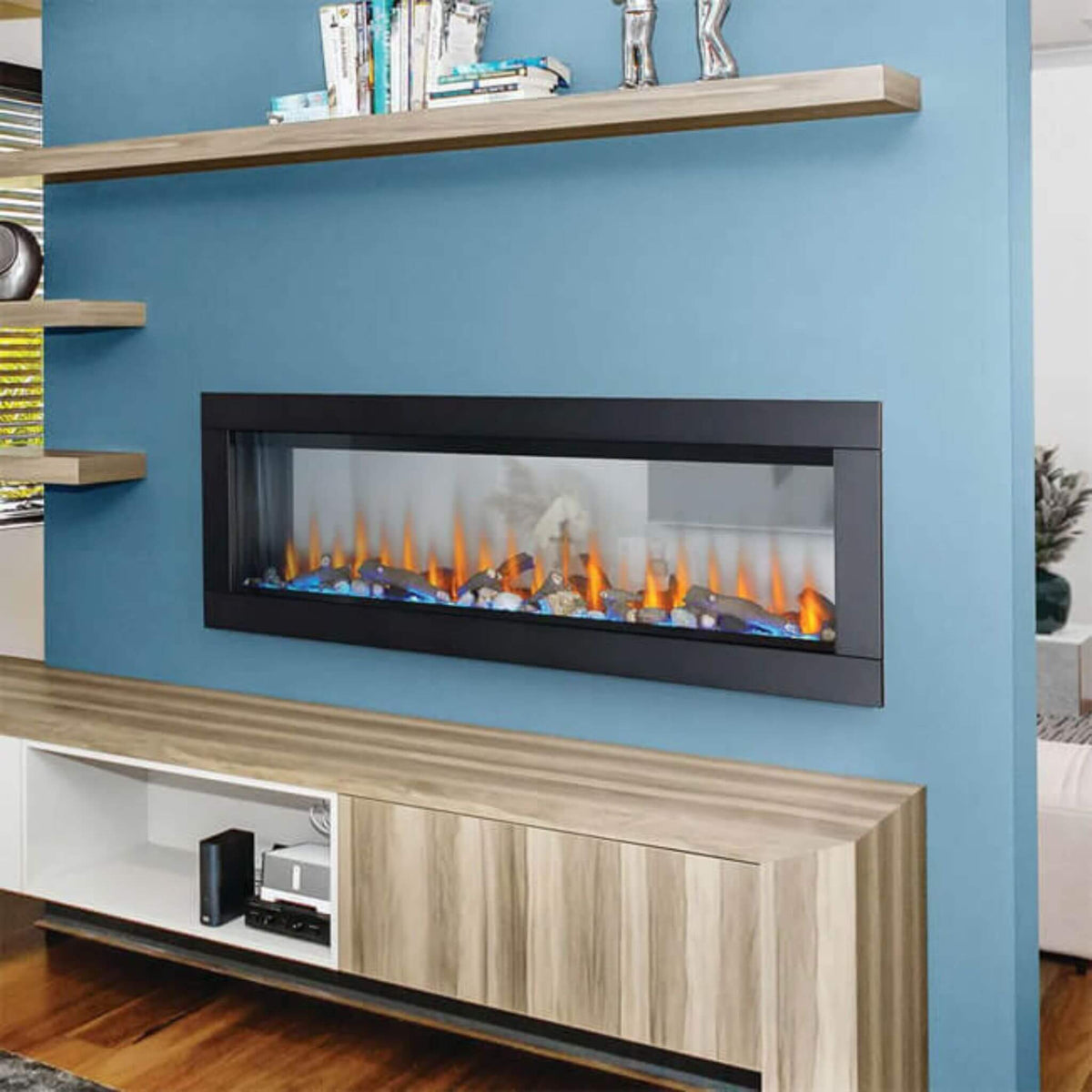 Napoleon Clearion Elite 60-Inch Fully Recessed See Thru Wall Mounted Electric Fireplace [NEFBD60HE]