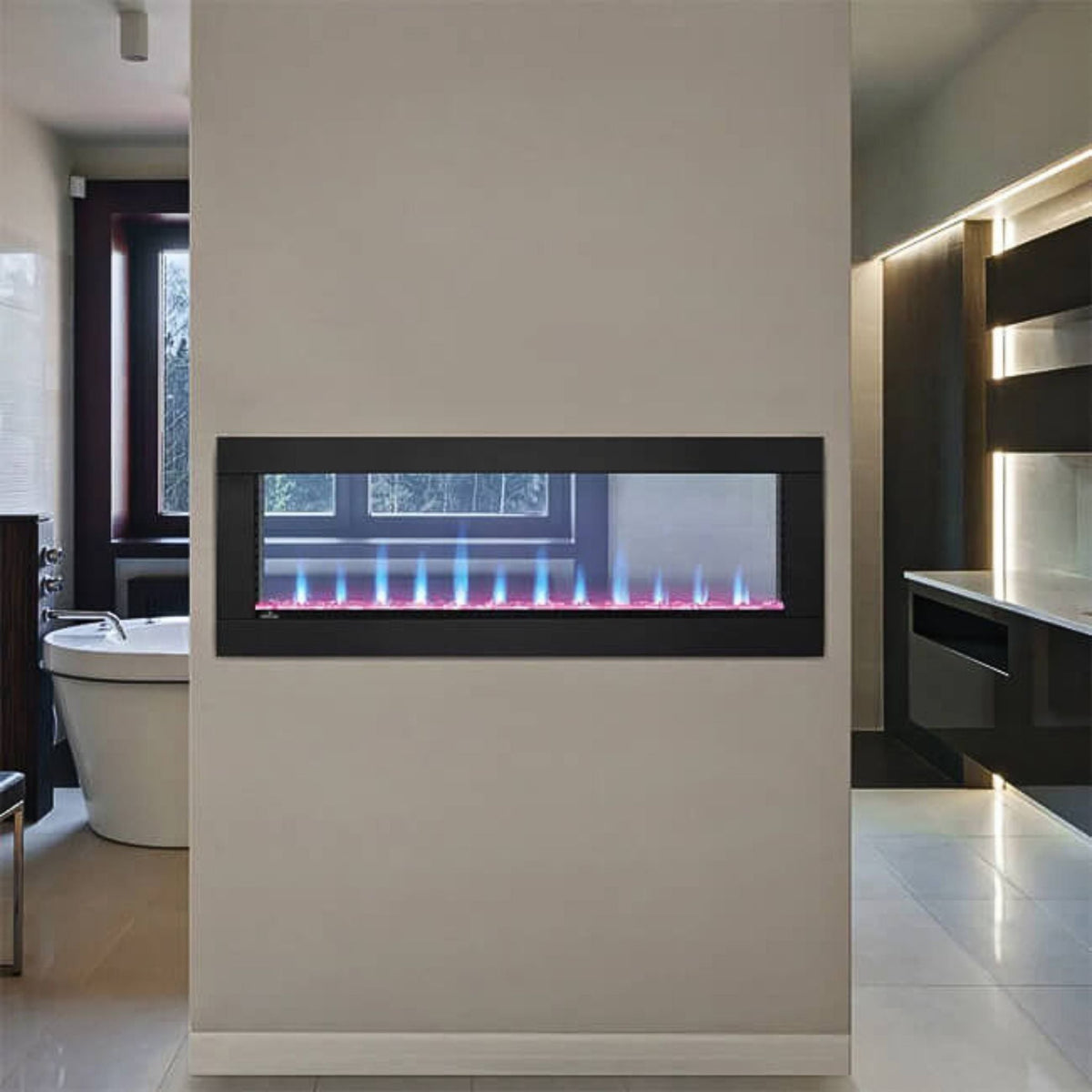 Napoleon Clearion Elite 60-Inch Fully Recessed See Thru Wall Mounted Electric Fireplace [NEFBD60HE]