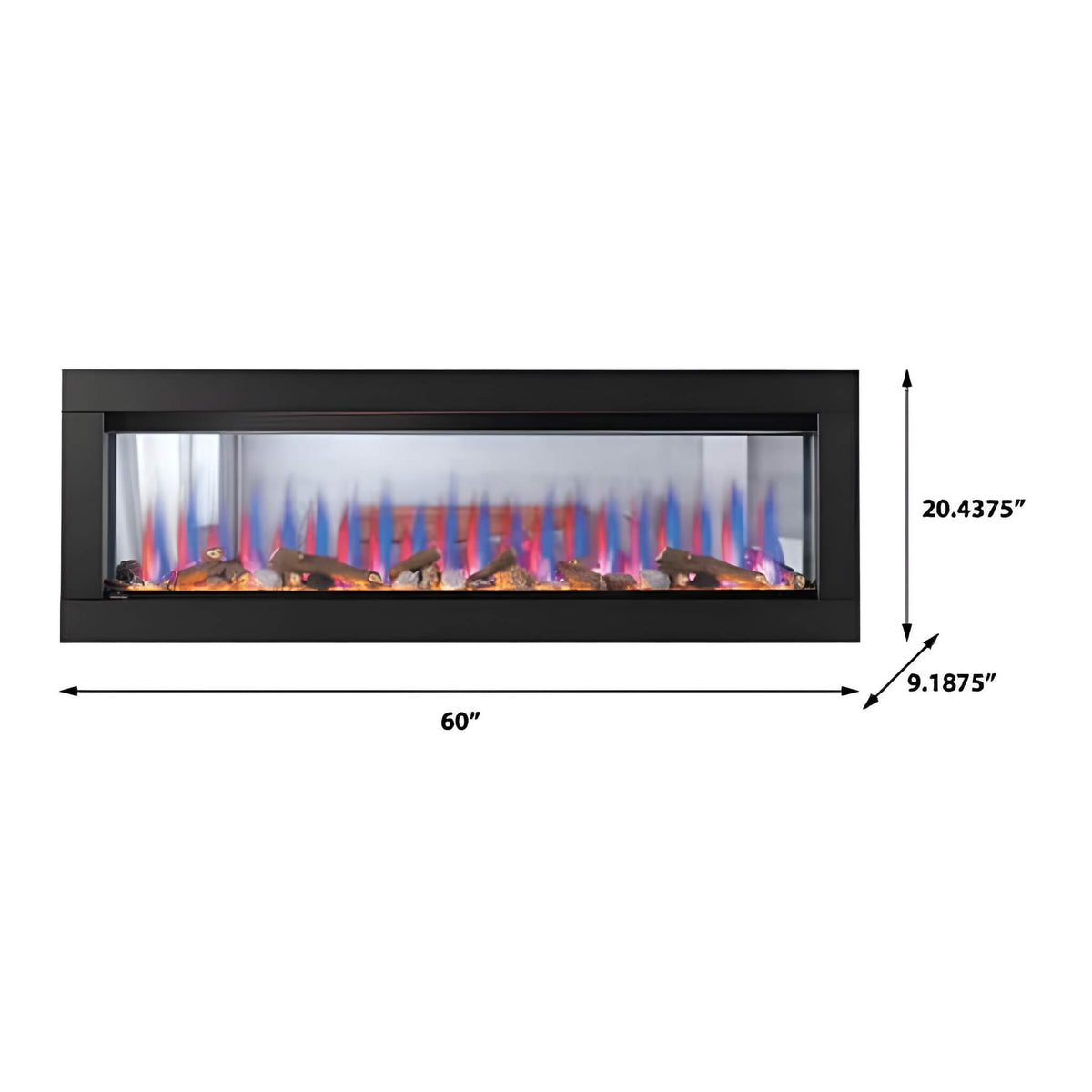 Napoleon Clearion Elite 60-Inch Fully Recessed See Thru Wall Mounted Electric Fireplace [NEFBD60HE]