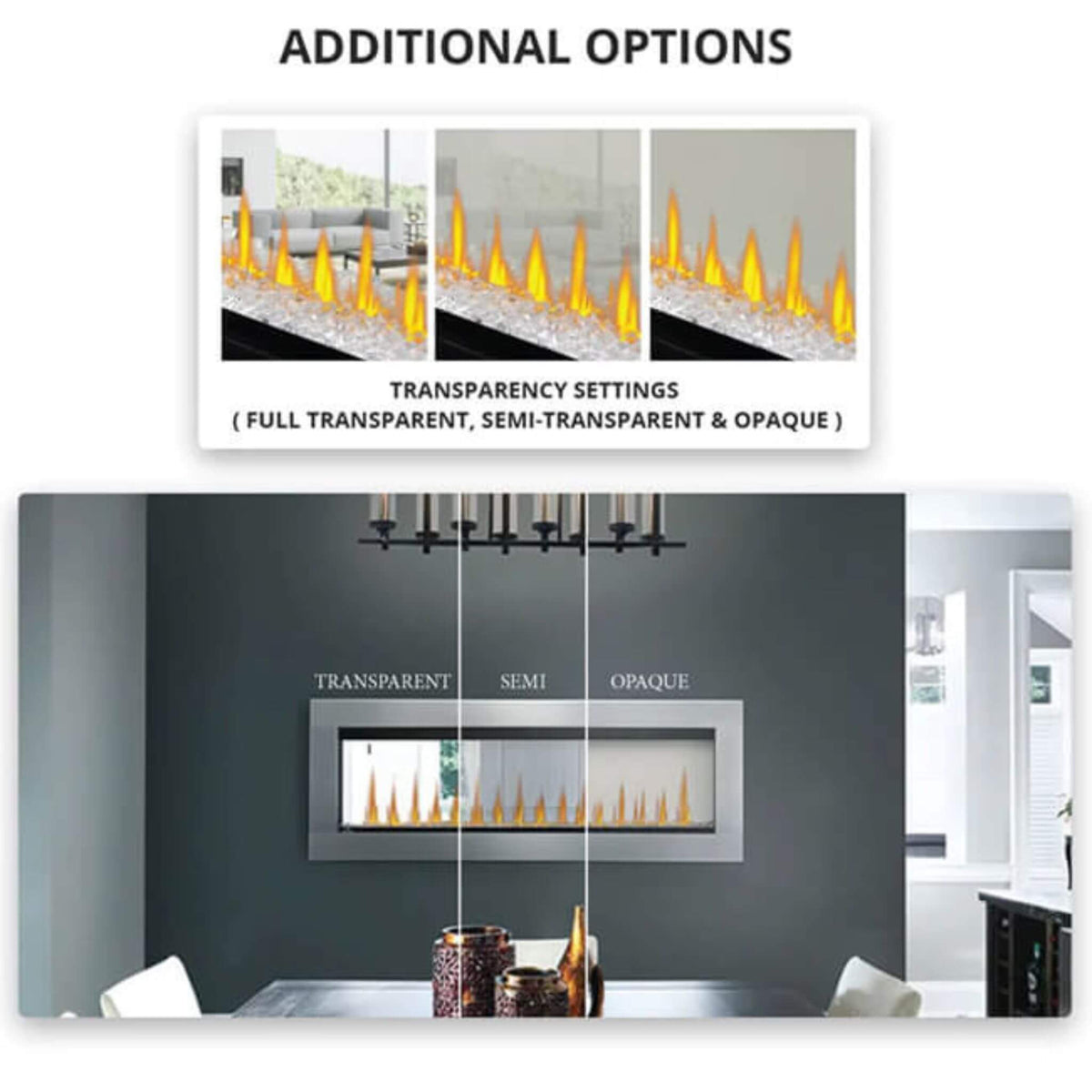 Napoleon Clearion Elite 60-Inch Fully Recessed See Thru Wall Mounted Electric Fireplace [NEFBD60HE]