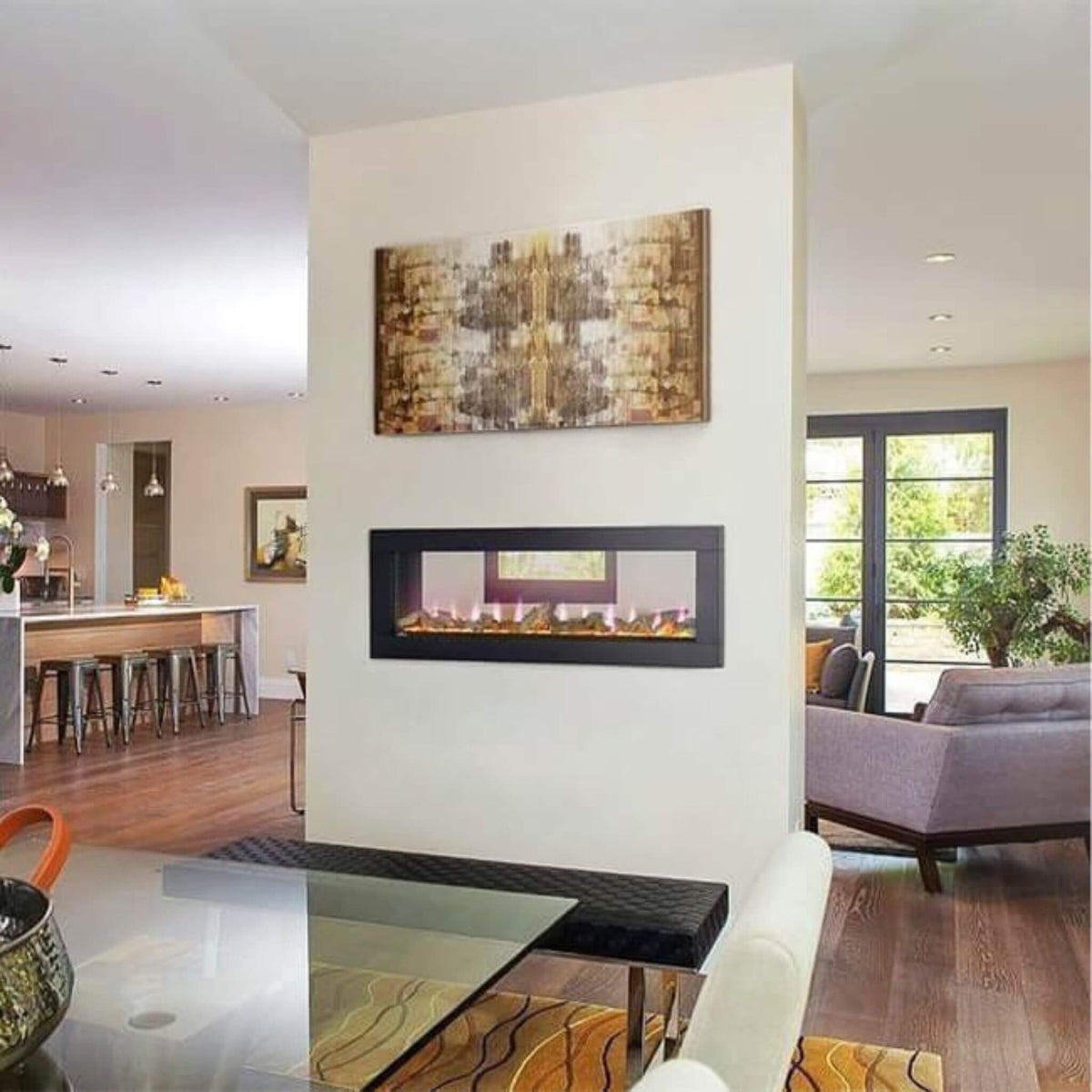 Napoleon Clearion Elite 60-Inch Fully Recessed See Thru Wall Mounted Electric Fireplace [NEFBD60HE]